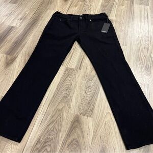 True Religion Ricky Flap Relaxed Straight Black Jeans Size 33 NWT $149